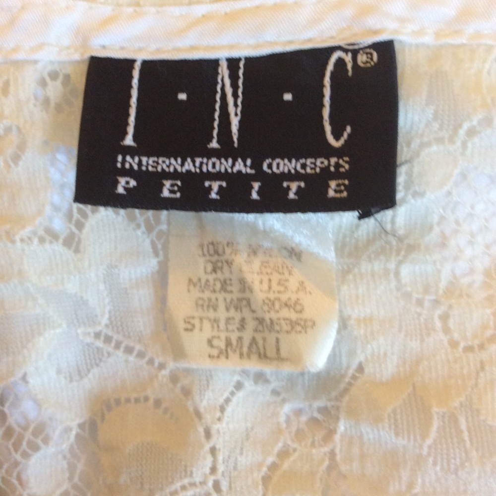 INC Beautiful Ivory Lace Long Sleeve Ruffled Jacket Size S - Picture 10 of 10
